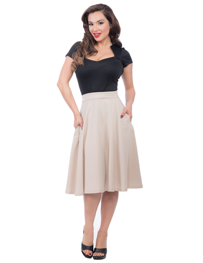 High Waisted Thrills Skirt - Stone