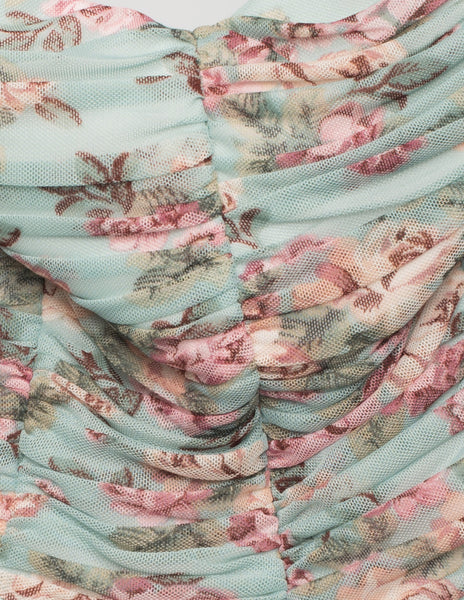 Ella Strapless Dress in Light Blue Floral *SALE*