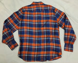 Gloria Vanderbilt Juniors Orange/Navy Silk Plaid Western Blouse