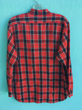 Charmin Red Plaid Buttonup with Band Collar and Pocket Details
