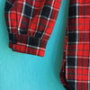 Charmin Red Plaid Buttonup with Band Collar and Pocket Details