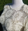 Ivory Silver Sparkle Lace Floral Tiered Gown