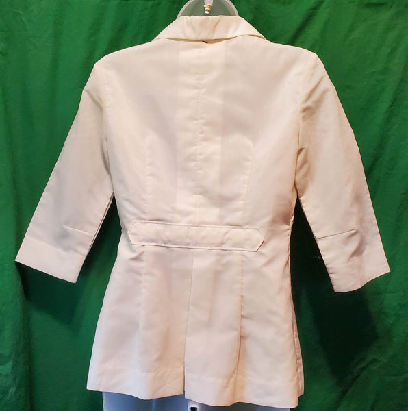 Beige Women's Guayabera Style 3/4 Sleeve Blouse