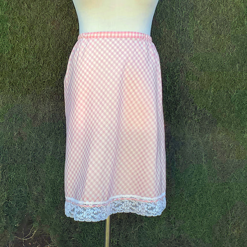 Pink Gingham Half Slip With Lace Trim Gossard Artemis