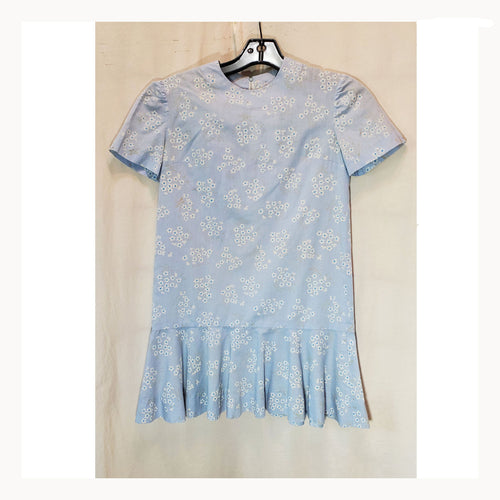 Little Girl's Blue Floral Handmade Dress
