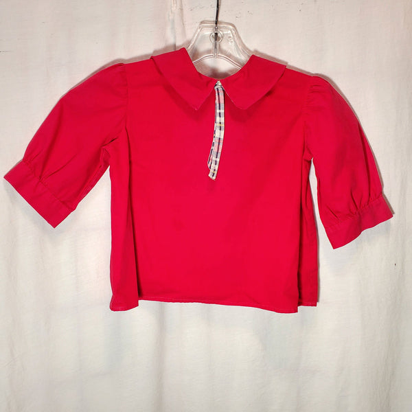 Little Girl's Dress Red Plaid 2 Piece Back to School Handmade