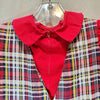 Little Girl's Dress Red Plaid 2 Piece Back to School Handmade