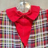 Little Girl's Dress Red Plaid 2 Piece Back to School Handmade