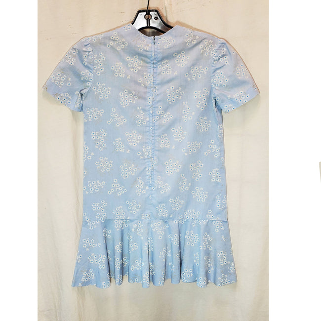 Little Girl's Blue Floral Handmade Dress