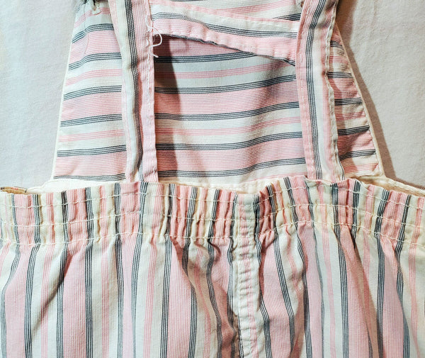 Kids Pink and White Striped Overalls AS-IS