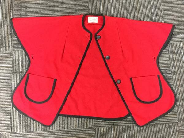 Red Wool 60's Specialty House Fashion Cape