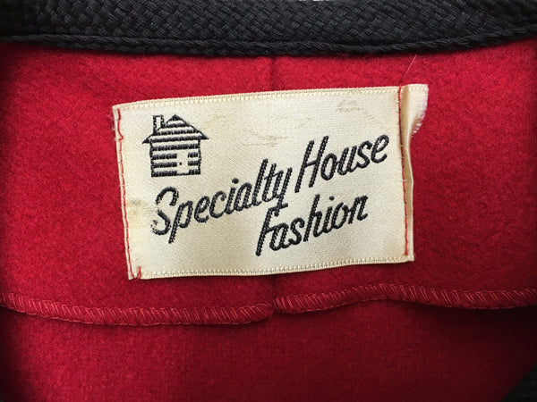 Red Wool 60's Specialty House Fashion Cape