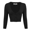 Cropped 3/4 Sleeve Cardigan