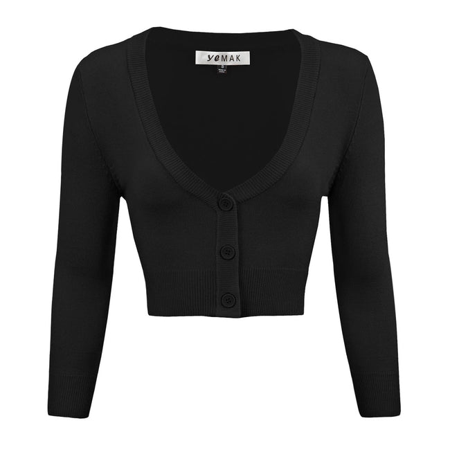 Cropped 3/4 Sleeve Cardigan