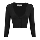 Cropped 3/4 Sleeve Cardigan