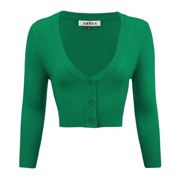 Cropped 3/4 Sleeve Cardigan