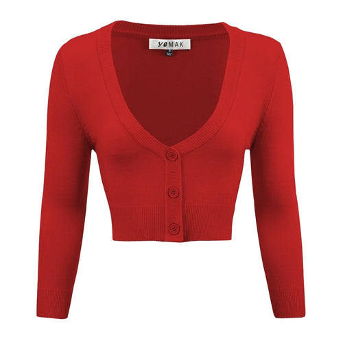 Cropped 3/4 Sleeve Cardigan