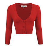 Cropped 3/4 Sleeve Cardigan