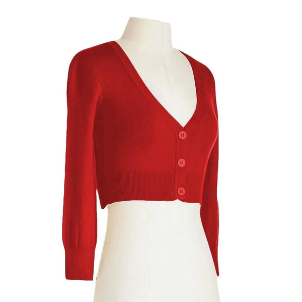 Cropped 3/4 Sleeve Cardigan