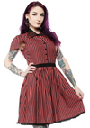 Red and Black Striped Lydia Dress