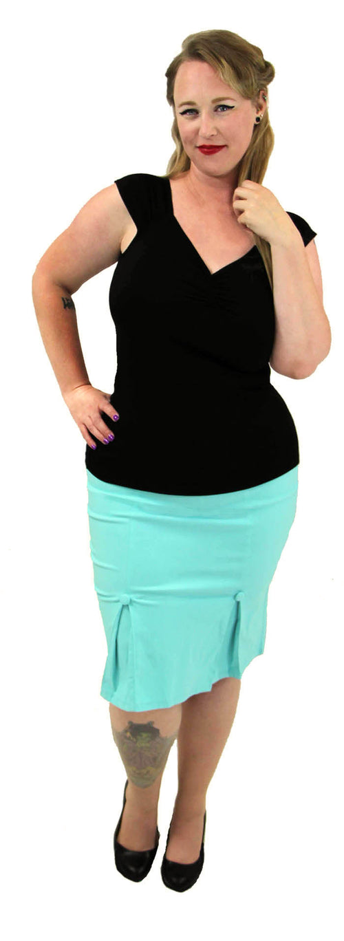 Nicole Pencil Skirt With Kick Pleats