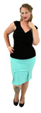 Nicole Pencil Skirt With Kick Pleats